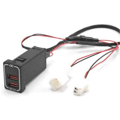 Chargeur rapide voiture QC3.0 USB avec voltmètre LED Bleu Glacier pour Camry Land Cruiser RAV4
