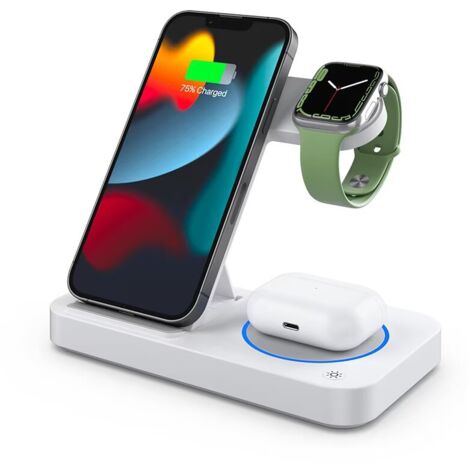 Chargeur Sans Fil Mag-Safe Certifié Qi2 - 15W Rapide - Pour IPhone 16/15/14/13/12, AirPods - Câble 3ft