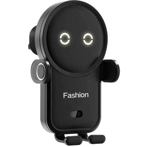 Chargeur Sans Fil de Voiture 15 W Noir avec Support de Grille d’Aération, Serrage Automatique pour Smartphone