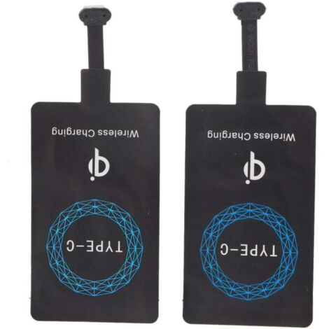 Chargeur sans fil QI de Type C, 2 pièces, autocollant auto-adhésif, récepteur de charge pour téléphone portable