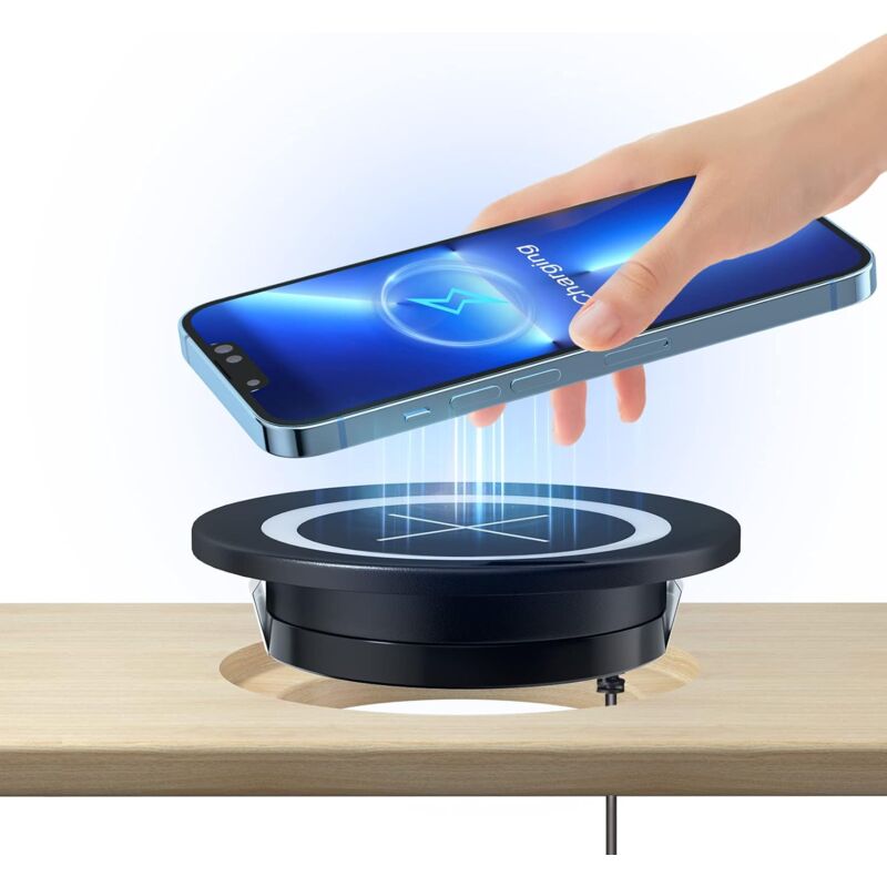 Chargeur sans Fil Qi pour Les Meubles Chargeur Induction encastrable compatibles Qi avec Un diamètre de 60mm 2.36 "Trou d'insertion intégré dans Le