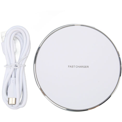 Chargeur Sans Fil Rapide 15W Max pour iPhone 14/14 Pro/14 Pro Max et Samsung Galaxy S22/S20, Blanc