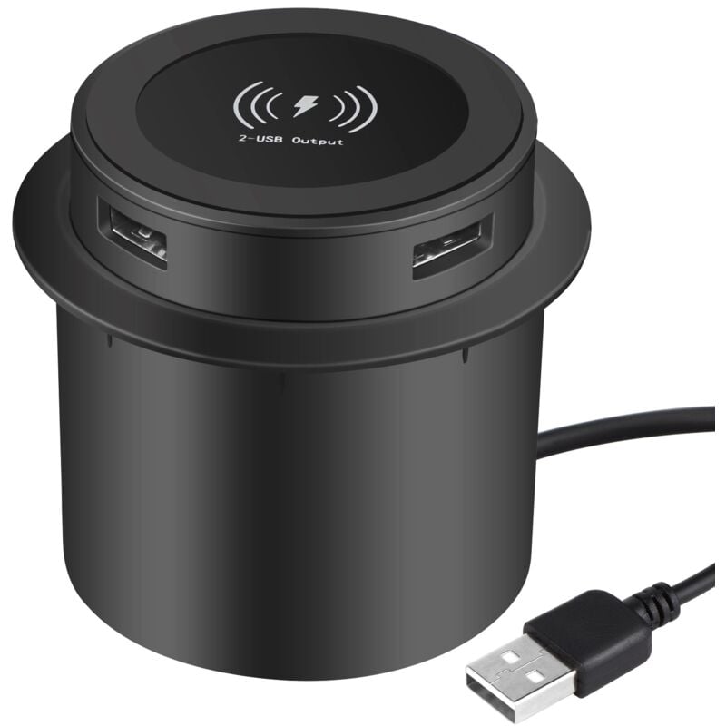 Fei Yu - Chargeur sans fil rapide intégré pour bureau pop-up avec port usb