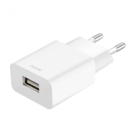 Chargeur secteur 2.4A 1USB blanc - Moxie