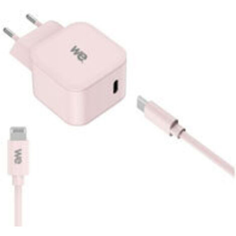Chargeur secteur + Câble USB-C/Lightning - Rose