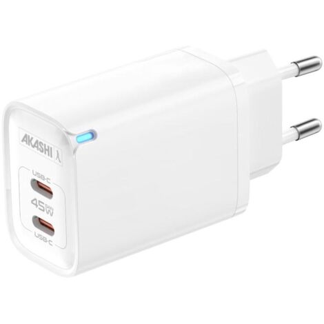 Chargeur secteur double USB-C AKASHI ALTACPD45WH