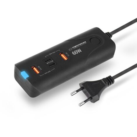 Chargeur secteur Esperanza EZC109 60W Noir