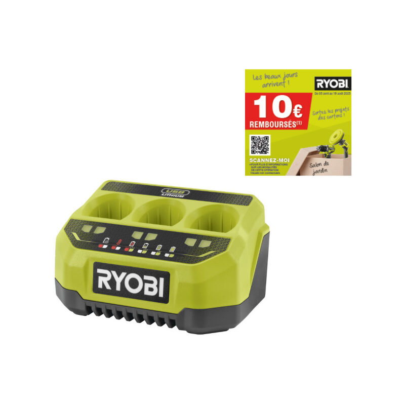 Ryobi - Chargeur séquentiel 3 ports 4V usb Lithium - 2,0Ah - RC43P
