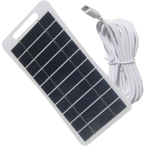 Chargeur Solaire 2 W avec Support Stable et Port USB 5 V pour Téléphone Portable et Appareils Électroménagers Ortviai