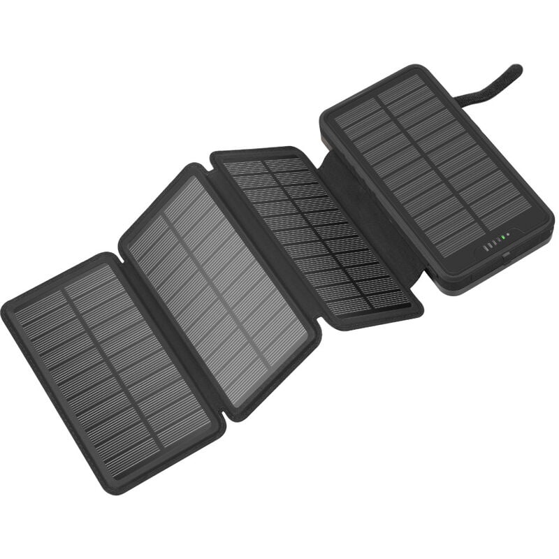 Groofoo - Chargeur Solaire 20000mAh Batterie Externe avec 4 Panneaux Solaires Imperméable Pliables Power Bank avec Rapide Entrée usb c et 4LED