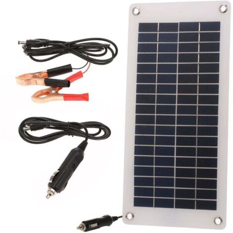 Chargeur Solaire de Batterie de Voiture, Mainteneur Énergétique Portable avec Allume-Cigare