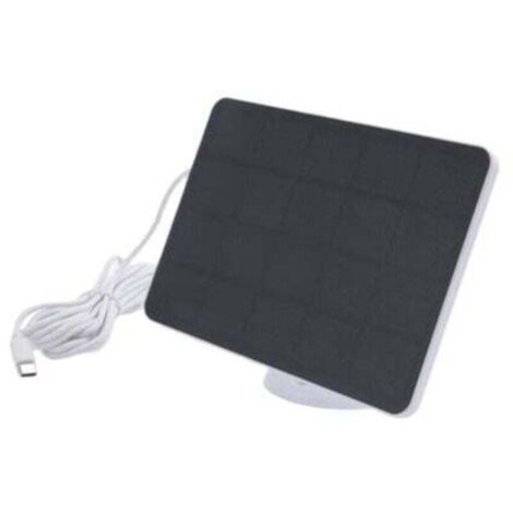 Chargeur solaire étanche 4W, adapté aux caméras de sécurité domestiques, alimenté par l'énergie solaire, livré avec un câble de charge, blanc.