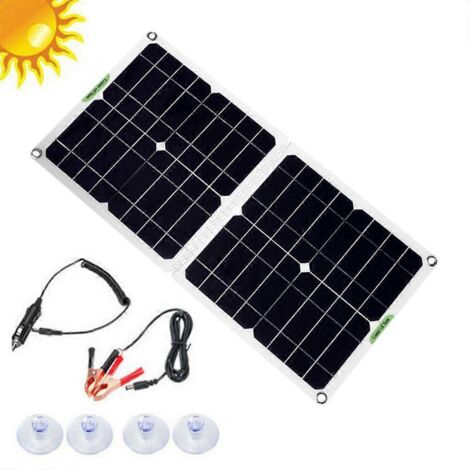 Chargeur Solaire Pliable 12V 5V USB - Panneaux Énergie Outils Survie - Sans Contrôleur