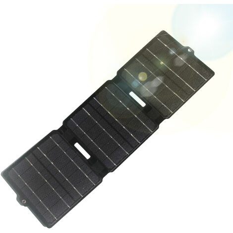 Chargeur solaire pliable 15W avec double port USB Panneau solaire portable Chargeur de téléphone à énergie solaire compact étanche pour tablette, ordinateur portable, téléphones portables, camping, ra