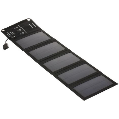 Chargeur solaire pliable 5 panneaux – Port USB – Taux de conversion 19.5% – Compact et léger pour randonnée et camping