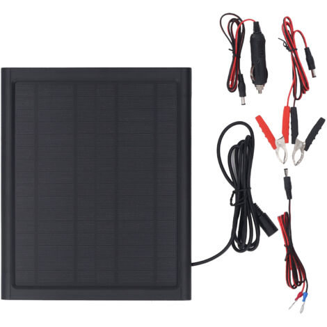 Chargeur solaire portable 6 W 16 V pour batterie (voiture, moto, bateau, camping-car, remorque, motoneige)