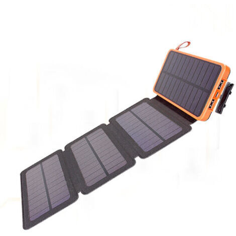 Chargeur Solaire Portable Pliable avec Lampe Torche LED Étanche pour Smartphones et Tablets