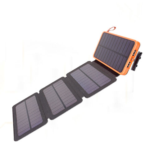 Chargeur Solaire Portable Pliable avec Lampe Torche LED Étanche pour Smartphones et Tablets