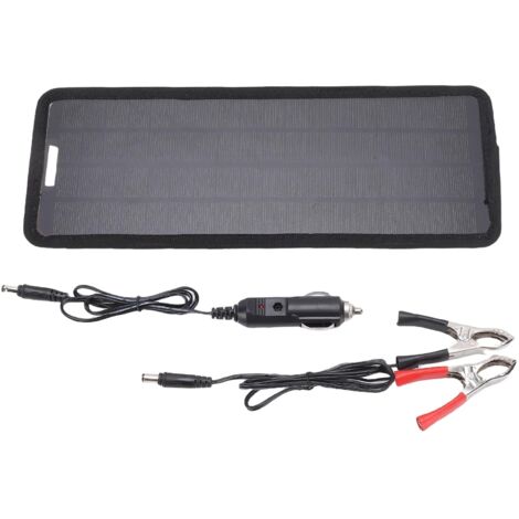 Chargeur Solaire pour Batterie de Voiture Portable: Panneau Polycrystalline ABS 6W, Kit de Chargement Économique et Intelligent pour RV, Bateau, Urgence