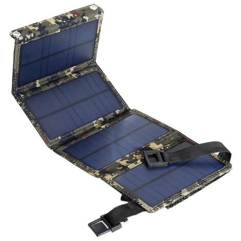 Chargeur solaire USB 20W Chargeur de téléphone à panneau solaire portable pour iPhone Smartphones Android iPads Tablettes Android Panneau solaire pliable pour camping en plein air - Le noir