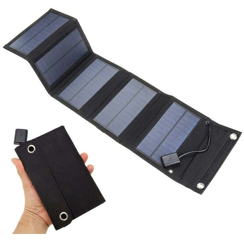 Chargeur solaire USB 5V 15W Cellule solaire portable Chargeurs de batterie solaires étanches Panneau solaire USB Power Bank avec 5 panneaux solaires