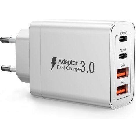 Chargeur USB C Rapide, 40W Multiport Prise USB C, Bloc Chargeur Charge Rapide, Adaptateur Secteur, Android Téléphones, iPhone, Samsung, Appareils Electroniques, Compact, Sécurisé, Idéal pour le Voyage