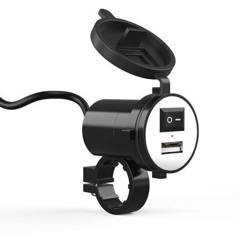 Chargeur Usb Moto éTanche 12v,Support De Guidon Moto Universel Chargeur Moto Usb éTanche Charge Moto Rapide 5v/2.1a Pour Le Chargement De Gps, Chargeur De TéLéPhone Portable(5.73.44.5cm)