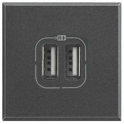 Chargeur USB prise double Axolute 5 V 230 V Anthracite 2 modules BTICINO HS4285C2
