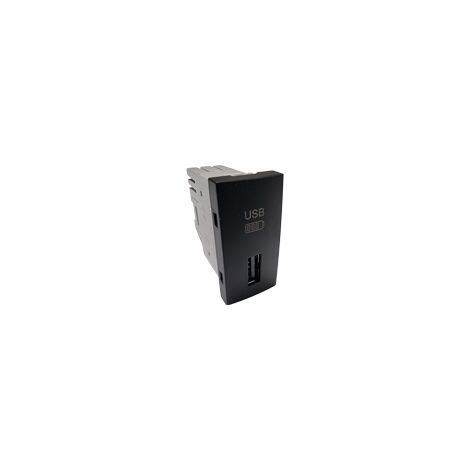 Chargeur USB type A - 1 module pour goulotte - Couleur matériel - Noir mat