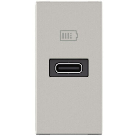 Chargeur USB Type-C Power Delivery Mosaic - 1 module alu pour support LCM (077691L)