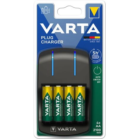 Chargeur Varta Avec 4 Piles Aa 100/240v 2100ma 5h