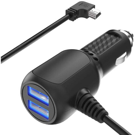 Chargeur Voiture - 2 Ports USB - 12 V / 36 V - Câble Mini-USB Intégré - Pour GPS Garmin Nuvi - 1 Pièce