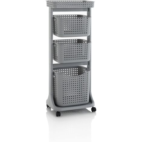 Chariot 3 paniers HUY gris