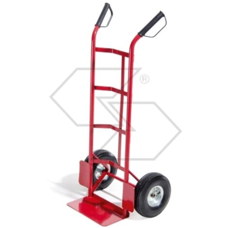Chariot à bagages 110x42x42cm capacité 150kg roues pneumatiques poignées en caoutchouc