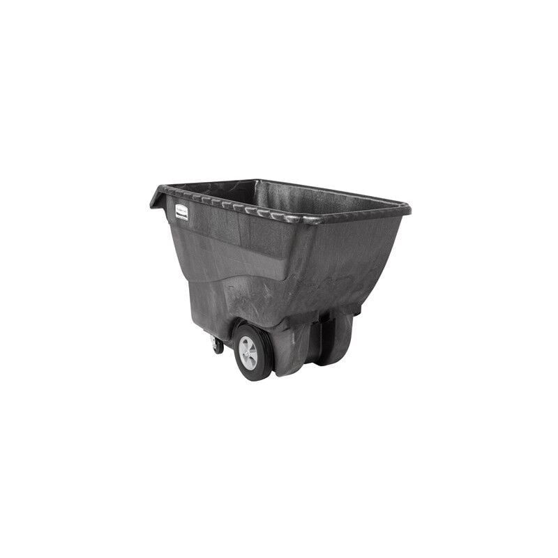 Chariot à Bascule de 0,57m3 Rubbermaid 600L Charge 454kg avec Poignée Noir - FG101300BLA