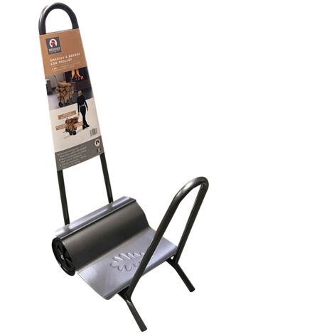 Chariot à bûches en acier monobloc – Capacité 100 kg – Finition époxy résistante – Poignées ergonomiques pour chargement facile – Mermier