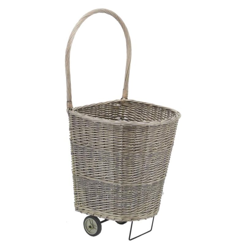 Chariot à bûches en osier