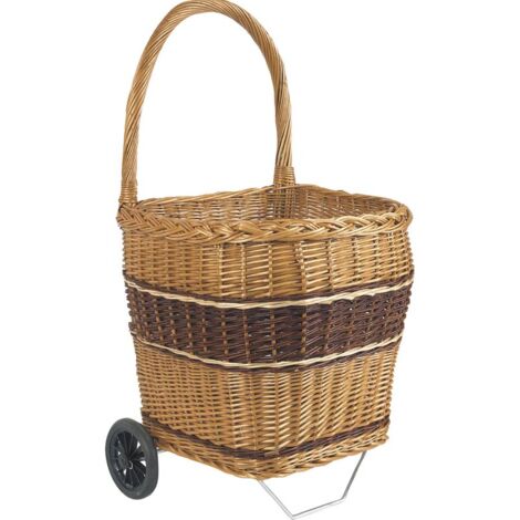 Chariot à bûches en osier