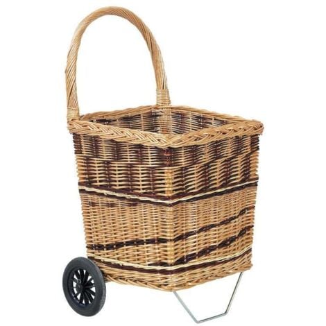Chariot à bûches en osier