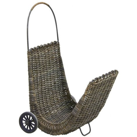 Chariot à bûches en poelet et métal