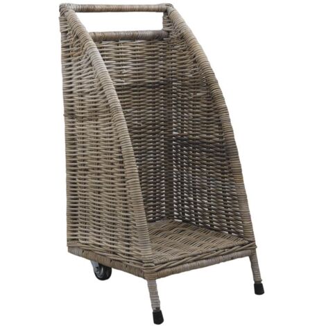 Chariot à bûches en poelet gris