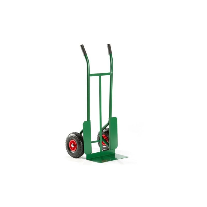 Chariot a' caisses mode'le italia avec 2 roues pneumatiques en tube d'acier peint pelle 400x250x3 mm capacite' 150 kg