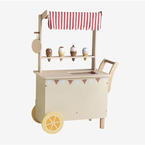 Chariot à glaces en bois pour enfants Dijonay SKLUM Couleurs Naturelles