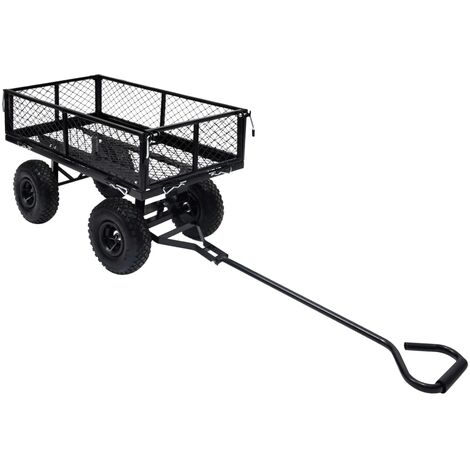 Chariot à main de jardin  Chariot et charette de jardin Noir 250 kg 41863