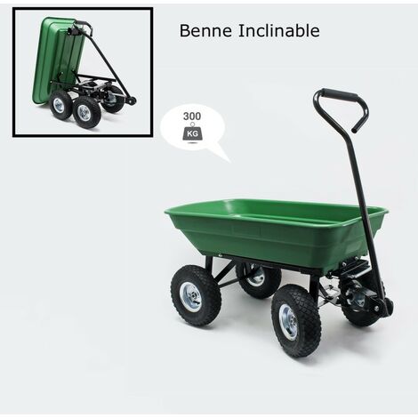 Chariot à Main, Inclinable, Charge Max : 300Kg, Pour Le Jardin