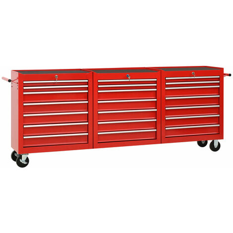 vidaXL Chariot à Outils et 21 Tiroirs Acier Boîte Armoire Atelier Multi-modèle