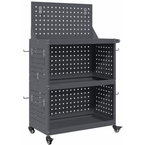 Chariot à outils avec étagère Anthracite 65 x 35 x 111 cm CFW56801