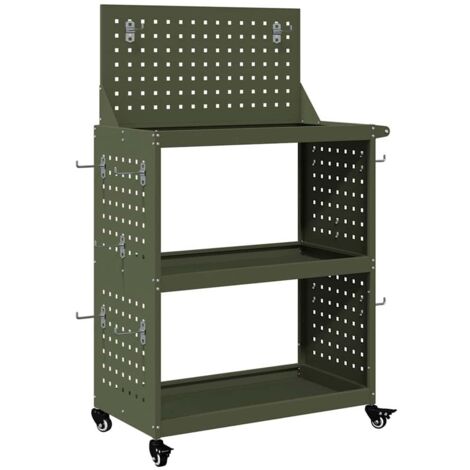 Chariot à outils avec étagère Vert olive 65 x 35 x 111 cm CFW21161