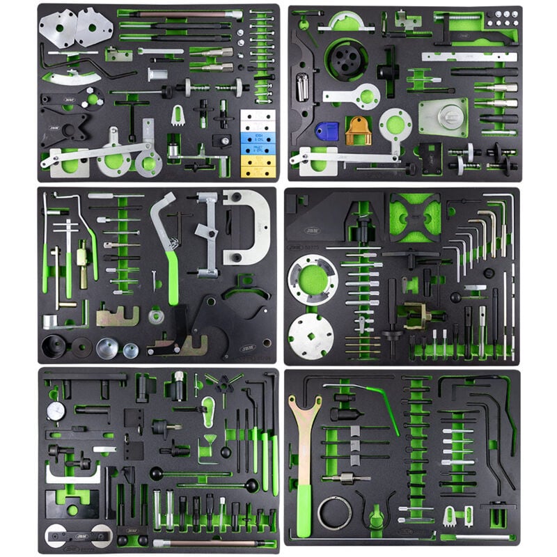 JBM - chariot à outils spécial set ajouré 7 tiroirs vert 53951
