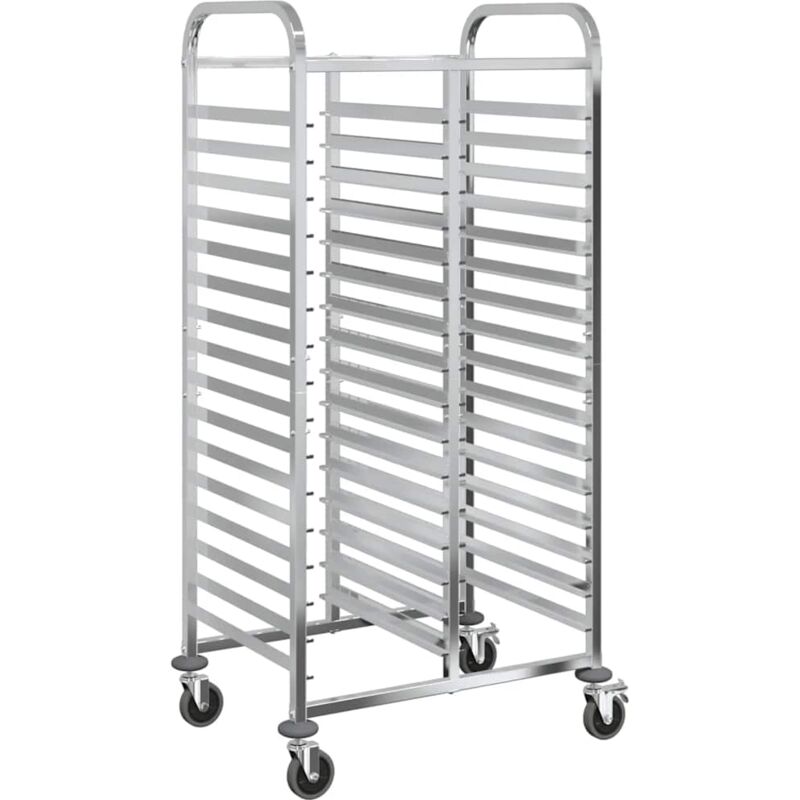 Vidaxl - Chariot à plateaux 32 bacs gn 75x55x162,5 cm acier inoxydable